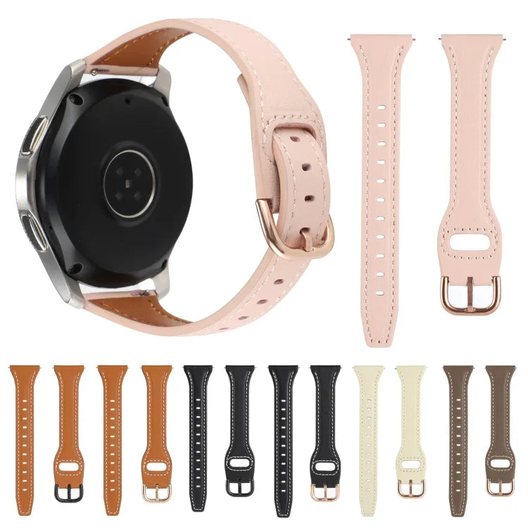 22mm 逆バックル本革ウォッチバンド、Samsung Galaxy Watch3 / Huawei Watch GT3 Pro用