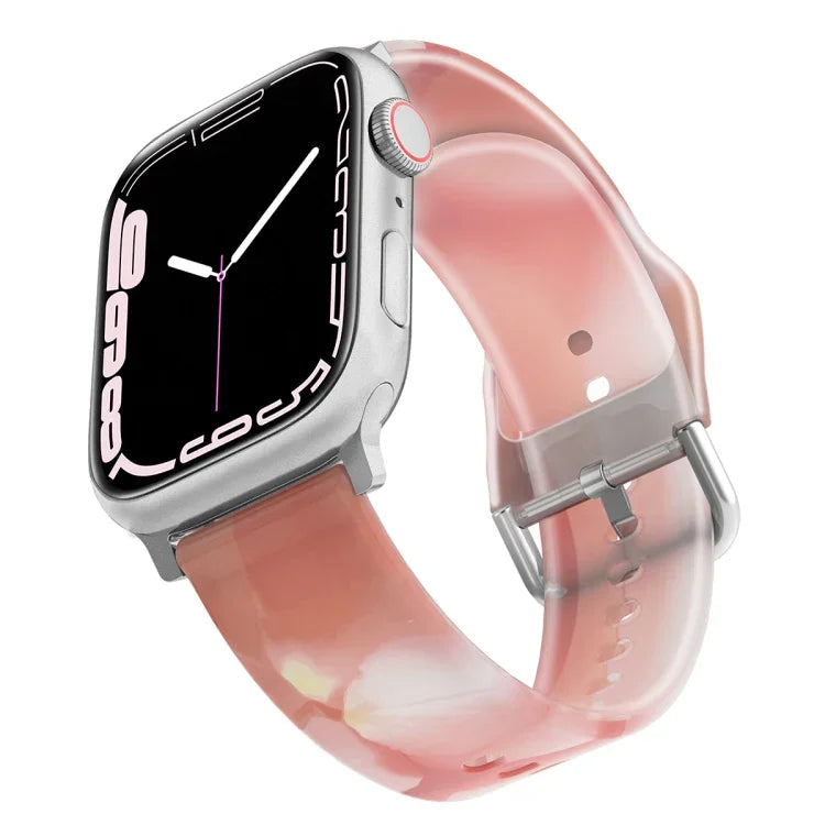 フロスト半透明シリコンウォッチバンド Apple Watchシリーズ用, 7 45mm / 6&SE&5&4 44mm / 3&2&1 42mm, 7 41mm / 6&SE&5&4 40mm / 3&2&1 38mm
