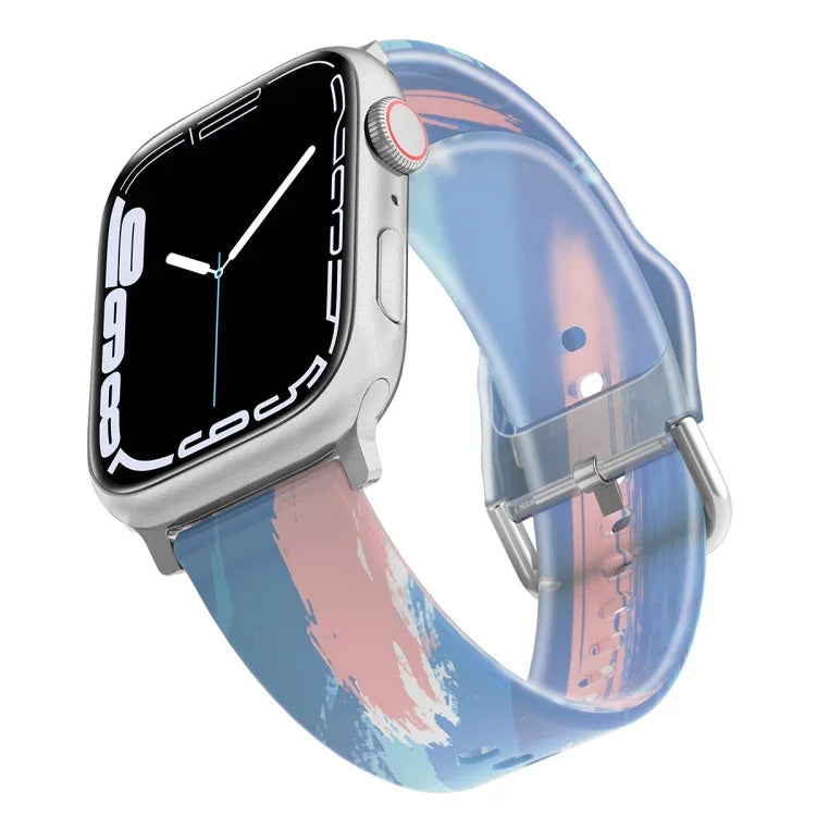 フロスト半透明シリコンウォッチバンド Apple Watchシリーズ用, 7 45mm / 6&SE&5&4 44mm / 3&2&1 42mm, 7 41mm / 6&SE&5&4 40mm / 3&2&1 38mm