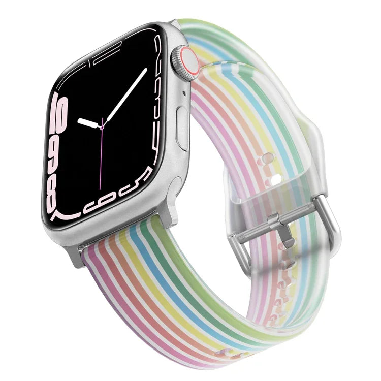 フロスト半透明シリコンウォッチバンド Apple Watchシリーズ用, 7 45mm / 6&SE&5&4 44mm / 3&2&1 42mm, 7 41mm / 6&SE&5&4 40mm / 3&2&1 38mm