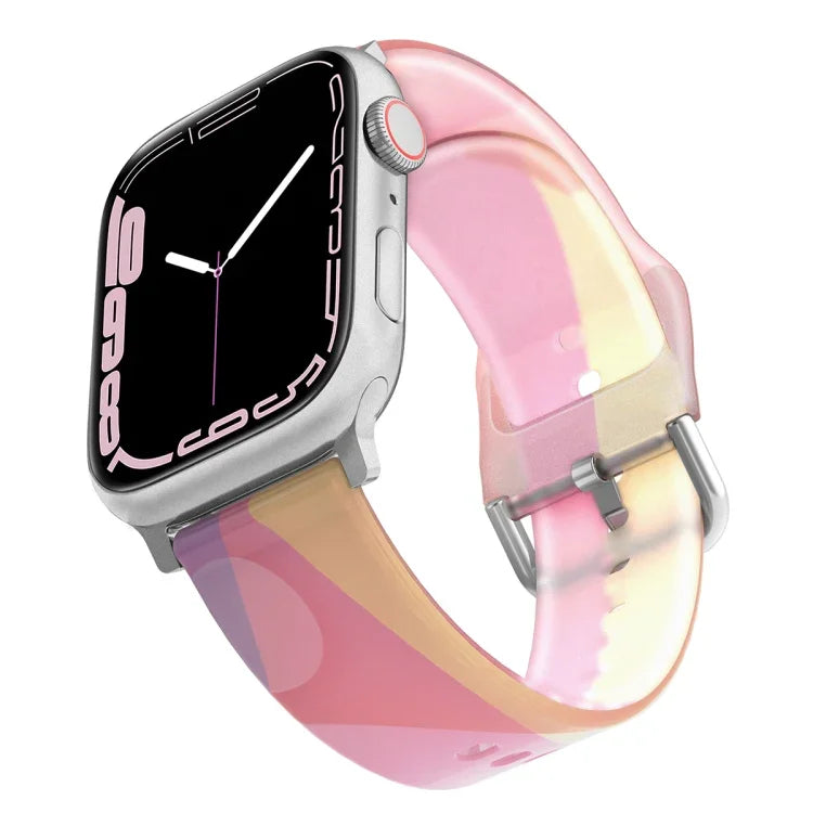 フロスト半透明シリコンウォッチバンド Apple Watchシリーズ用, 7 45mm / 6&SE&5&4 44mm / 3&2&1 42mm, 7 41mm / 6&SE&5&4 40mm / 3&2&1 38mm