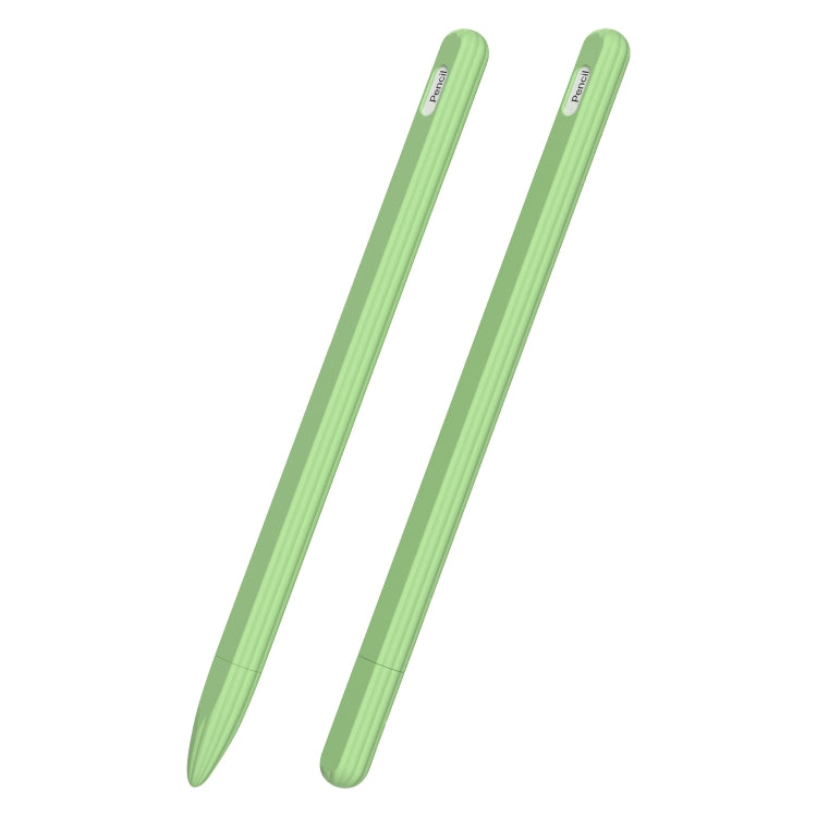 3-in-1 ストライプ液体シリコンスタイラスケース（チップキャップ2個付き）、Apple Pencil 1用、Apple Pencil 2用