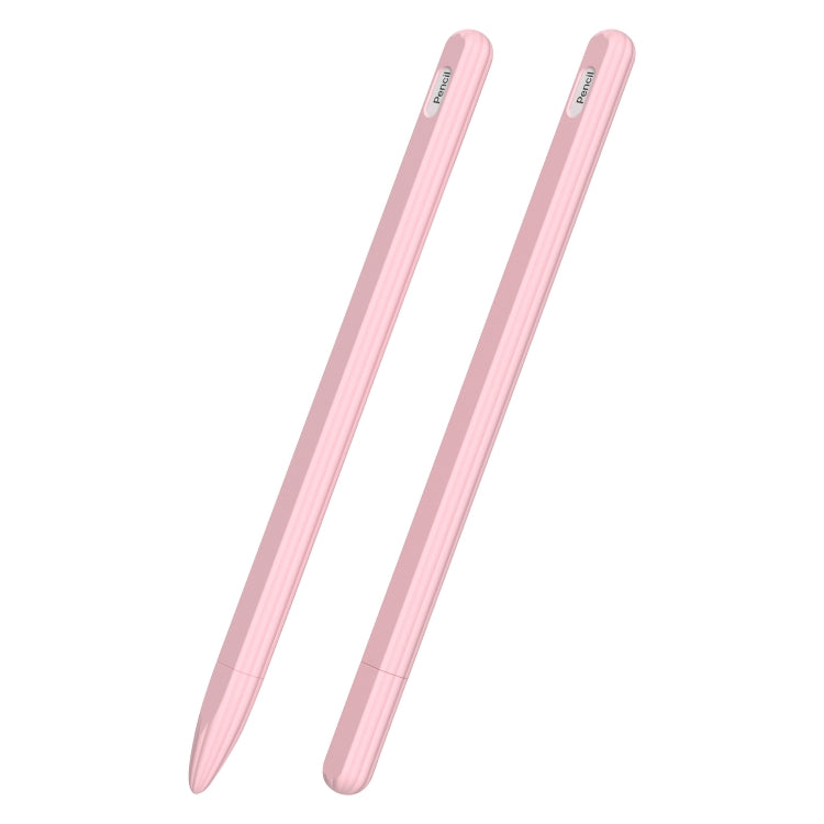 3-in-1 ストライプ液体シリコンスタイラスケース（チップキャップ2個付き）、Apple Pencil 1用、Apple Pencil 2用