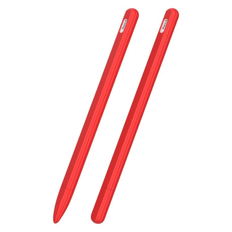 3-in-1 ストライプ液体シリコンスタイラスケース（チップキャップ2個付き）、Apple Pencil 1用、Apple Pencil 2用