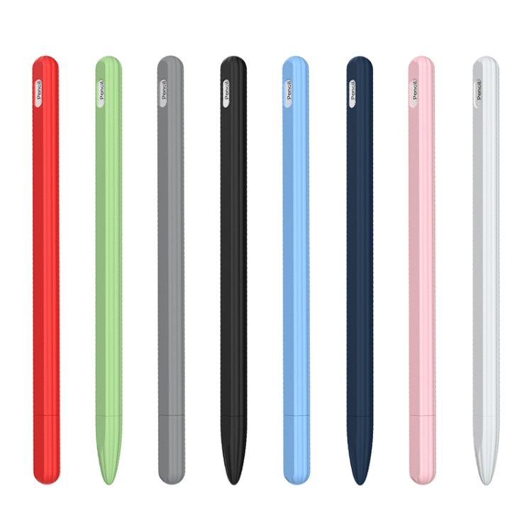 3-in-1 ストライプ液体シリコンスタイラスケース（チップキャップ2個付き）、Apple Pencil 1用、Apple Pencil 2用