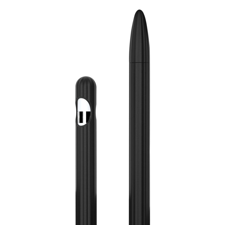 3-in-1 ストライプ液体シリコンスタイラスケース（チップキャップ2個付き）、Apple Pencil 1用、Apple Pencil 2用