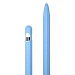 3-in-1 ストライプ液体シリコンスタイラスケース（チップキャップ2個付き）、Apple Pencil 1用、Apple Pencil 2用
