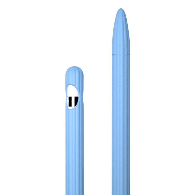 3-in-1 ストライプ液体シリコンスタイラスケース（チップキャップ2個付き）、Apple Pencil 1用、Apple Pencil 2用