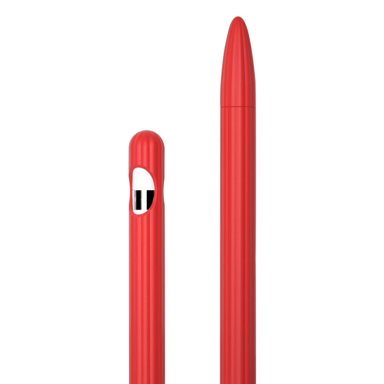 3-in-1 ストライプ液体シリコンスタイラスケース（チップキャップ2個付き）、Apple Pencil 1用、Apple Pencil 2用