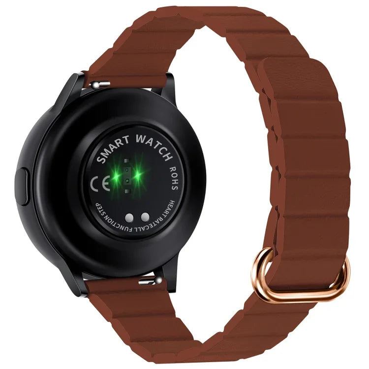 22mm 磁気バックルレザーウォッチバンド、Samsung Galaxy Watch3 45mm用