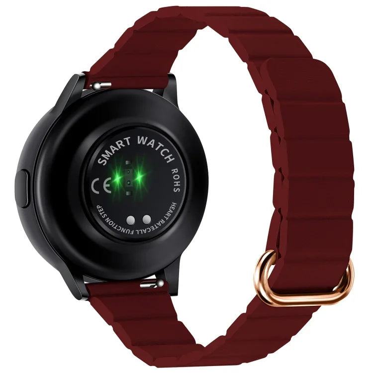 22mm 磁気バックルレザーウォッチバンド、Samsung Galaxy Watch3 45mm用