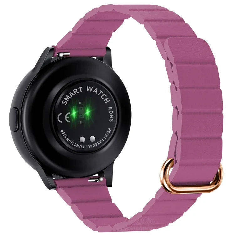 22mm 磁気バックルレザーウォッチバンド、Samsung Galaxy Watch3 45mm用