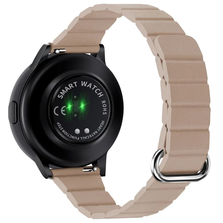 22mm 磁気バックルレザーウォッチバンド、Samsung Galaxy Watch3 45mm用