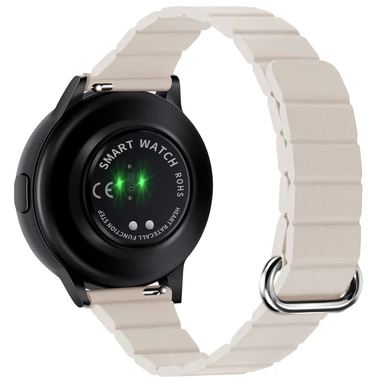22mm 磁気バックルレザーウォッチバンド、Samsung Galaxy Watch3 45mm用