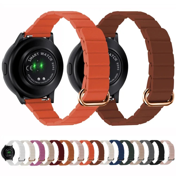 22mm 磁気バックルレザーウォッチバンド、Samsung Galaxy Watch3 45mm用