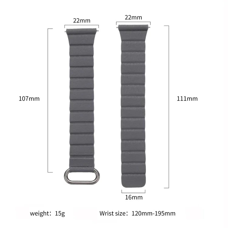 22mm 磁気バックルレザーウォッチバンド、Samsung Galaxy Watch3 45mm用