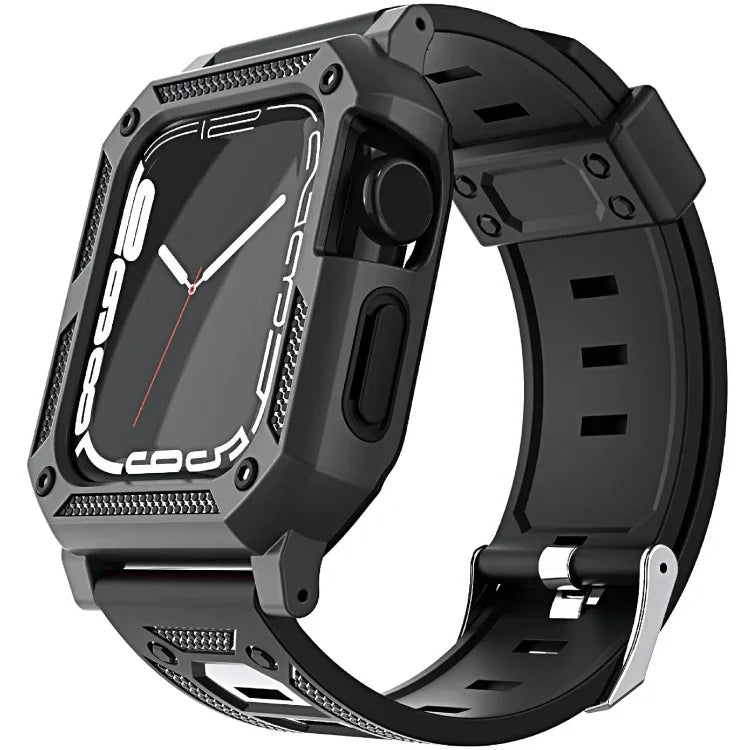 ミリタリーシリコンウォッチバンド＋ウォッチケースセット、Apple Watch Series 9/8/7 45mm 用、Apple Watch Series 9/8/7 41mm 用