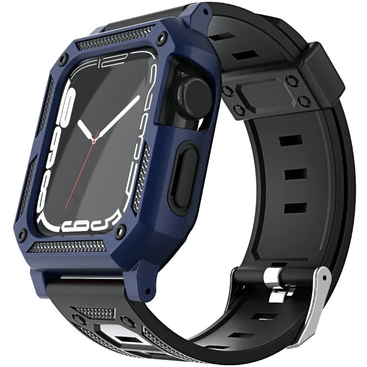 ミリタリーシリコンウォッチバンド＋ウォッチケースセット、Apple Watch Series 9/8/7 45mm 用、Apple Watch Series 9/8/7 41mm 用