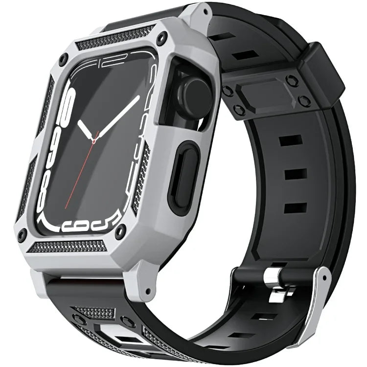 ミリタリーシリコンウォッチバンド＋ウォッチケースセット、Apple Watch Series 9/8/7 45mm 用、Apple Watch Series 9/8/7 41mm 用