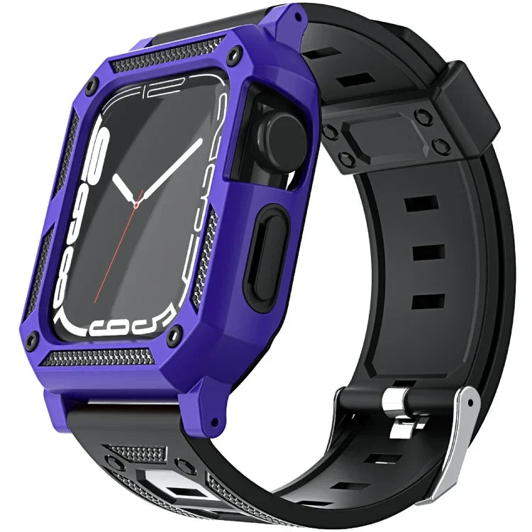 ミリタリーシリコンウォッチバンド＋ウォッチケースセット、Apple Watch Series 9/8/7 45mm 用、Apple Watch Series 9/8/7 41mm 用