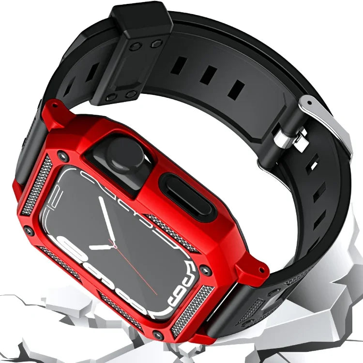 ミリタリーシリコンウォッチバンド＋ウォッチケースセット、Apple Watch Series 9/8/7 45mm 用、Apple Watch Series 9/8/7 41mm 用