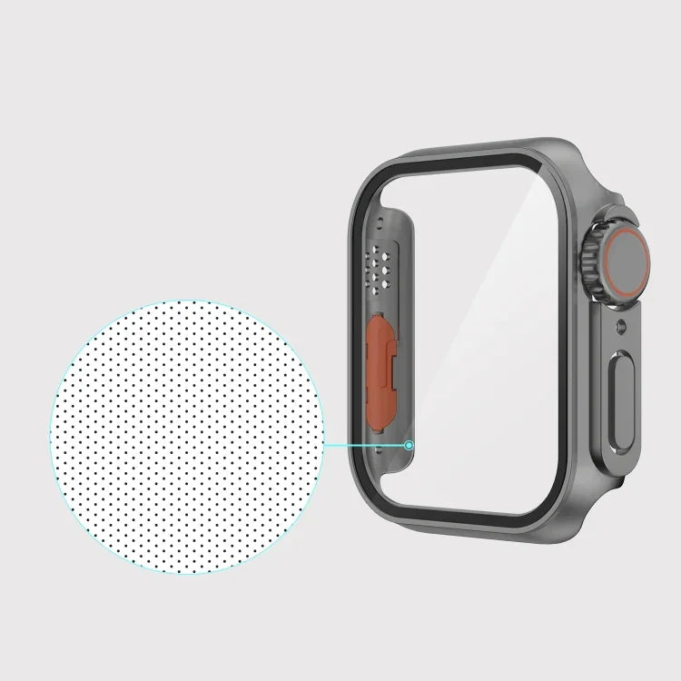 Apple Watch Series 9 / 8 / 7 45mm用 フィルムPCウォッチケース 取り外し可能なボタン付き、Apple Watch Series 9 / 8 / 7 45mm用