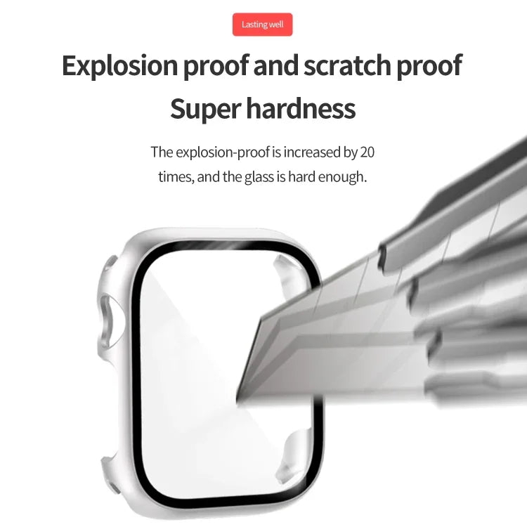 強化ガラスフィルムPCウォッチケース、Apple Watch Series 9 / 8 / 7 41mm 用、Apple Watch Series 9 / 8 / 7 45mm 用