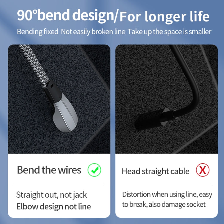 3A USB-C/Type-C から 8ピンエルボー高速充電データケーブル、3A Type-C から 8ピン 1.2m、3A Type-C から 8ピン 2m