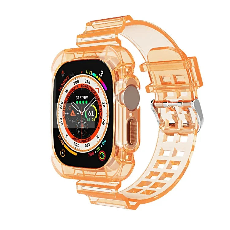 グレイシャー透明TPU一体型ウォッチバンド、Apple Watch Ultra 49mm 用