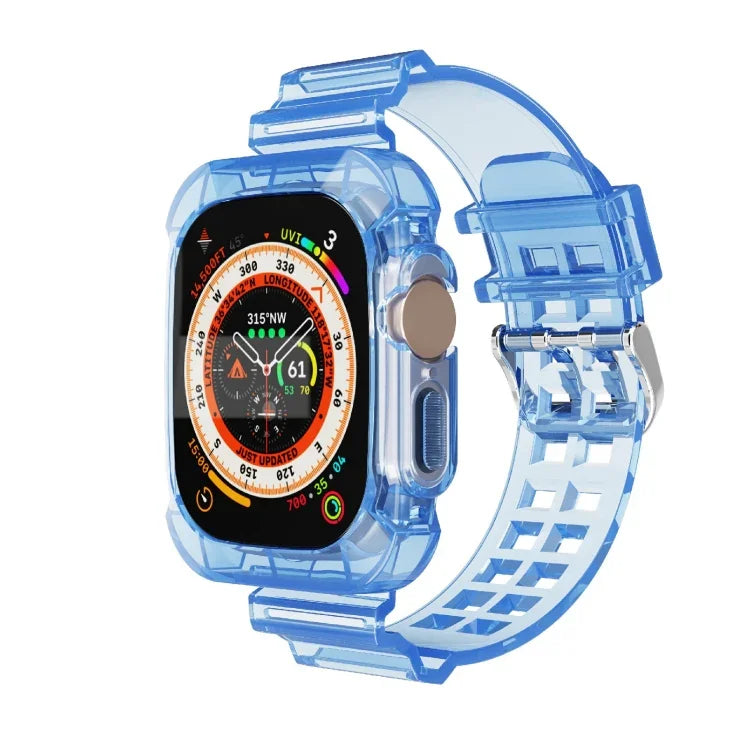 グレイシャー透明TPU一体型ウォッチバンド、Apple Watch Ultra 49mm 用