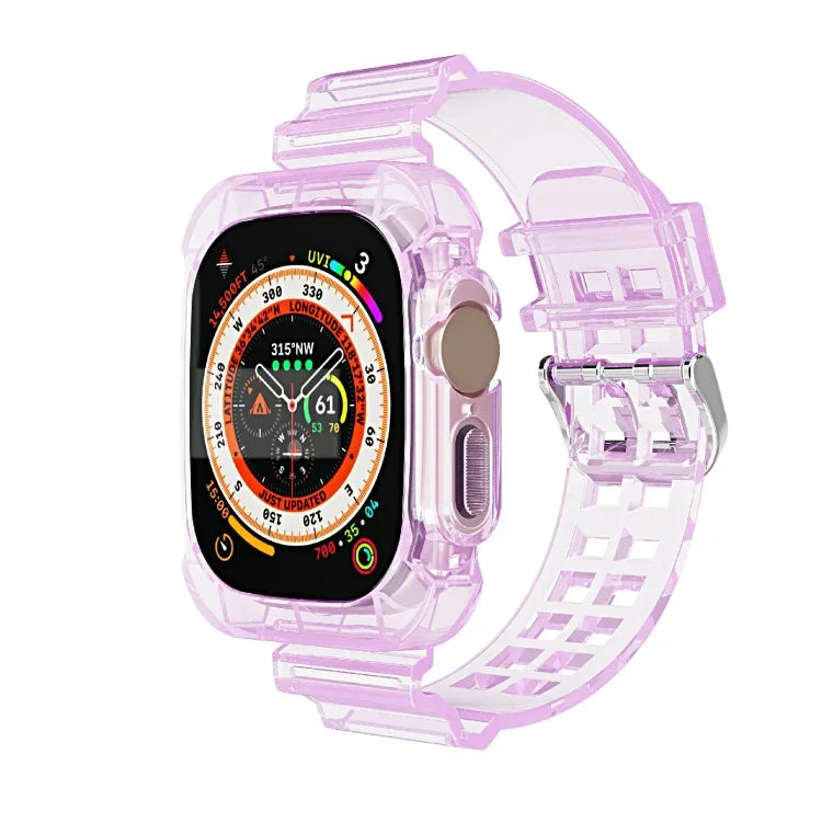 グレイシャー透明TPU一体型ウォッチバンド、Apple Watch Ultra 49mm 用