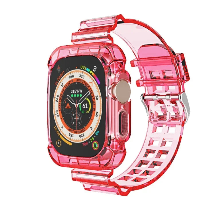 グレイシャー透明TPU一体型ウォッチバンド、Apple Watch Ultra 49mm 用