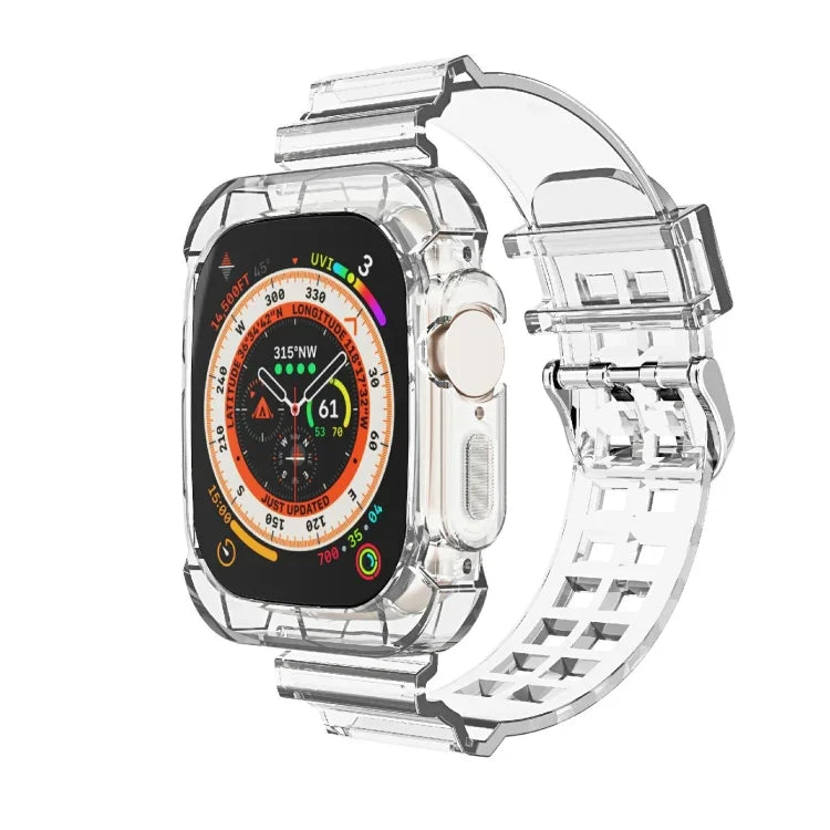 グレイシャー透明TPU一体型ウォッチバンド、Apple Watch Ultra 49mm 用