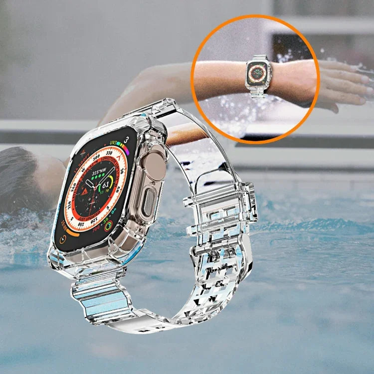 グレイシャー透明TPU一体型ウォッチバンド、Apple Watch Ultra 49mm 用