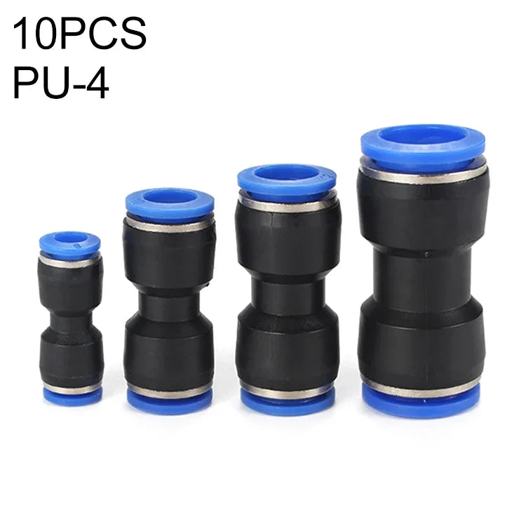 LAIZE 10個入り PUプラスチック直線型空気圧クイックフィッティングコネクター PU-4、PU-6、PU-8、PU-10、PU-12、PU-14、PU-16
