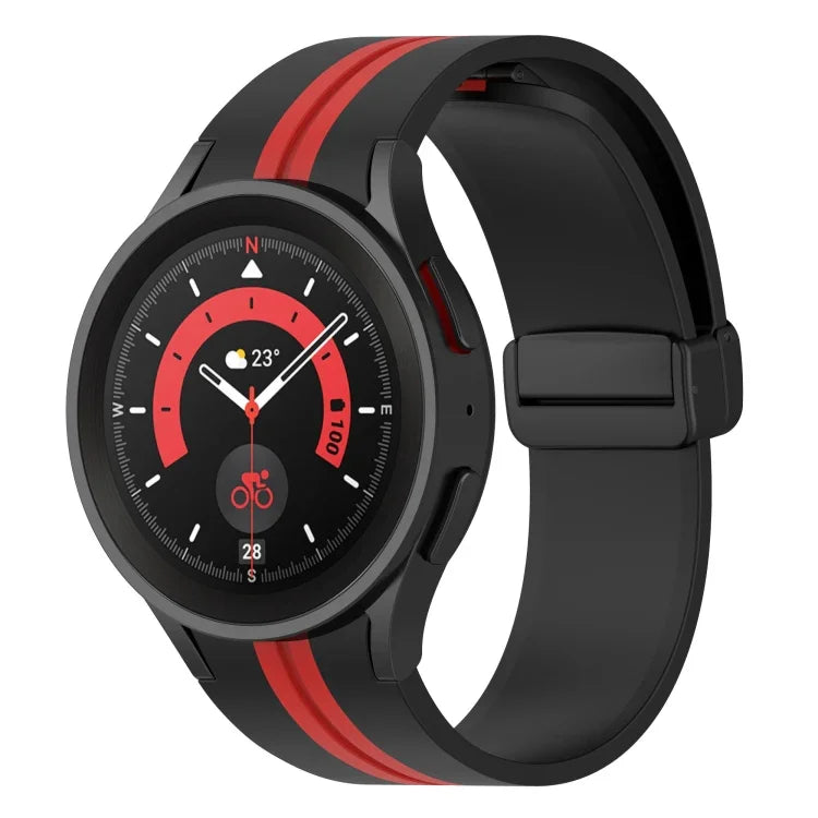 ツートンストライプ シリコンウォッチバンド、Samsung Galaxy Watch5 Pro用