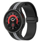 ツートンストライプ シリコンウォッチバンド、Samsung Galaxy Watch5 Pro用
