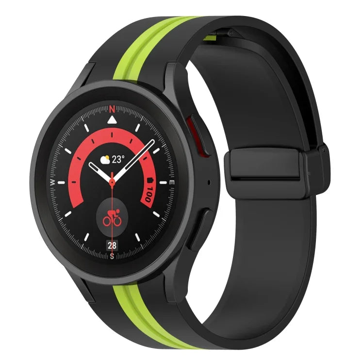 ツートンストライプ シリコンウォッチバンド、Samsung Galaxy Watch5 Pro用