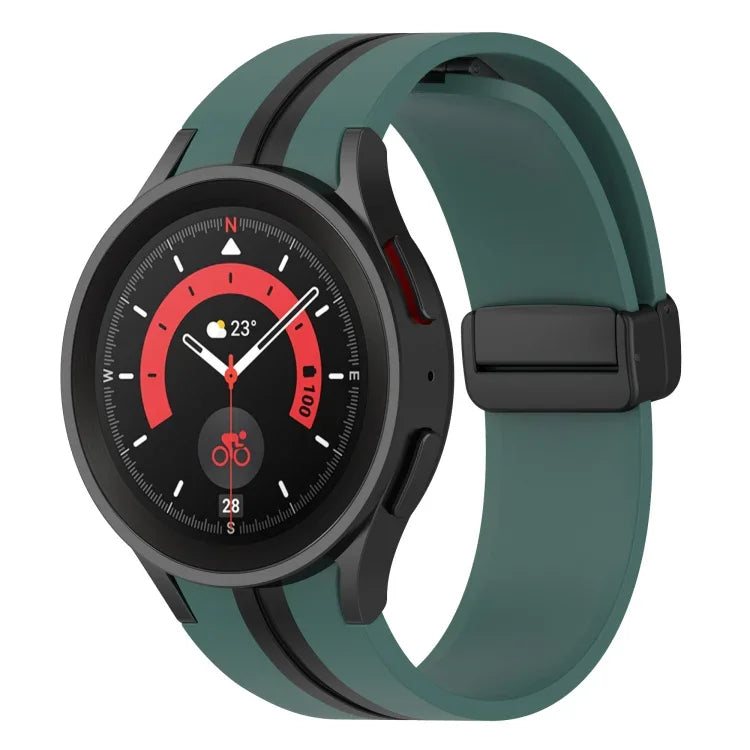 ツートンストライプ シリコンウォッチバンド、Samsung Galaxy Watch5 Pro用