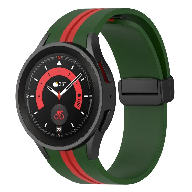 ツートンストライプ シリコンウォッチバンド、Samsung Galaxy Watch5 Pro用