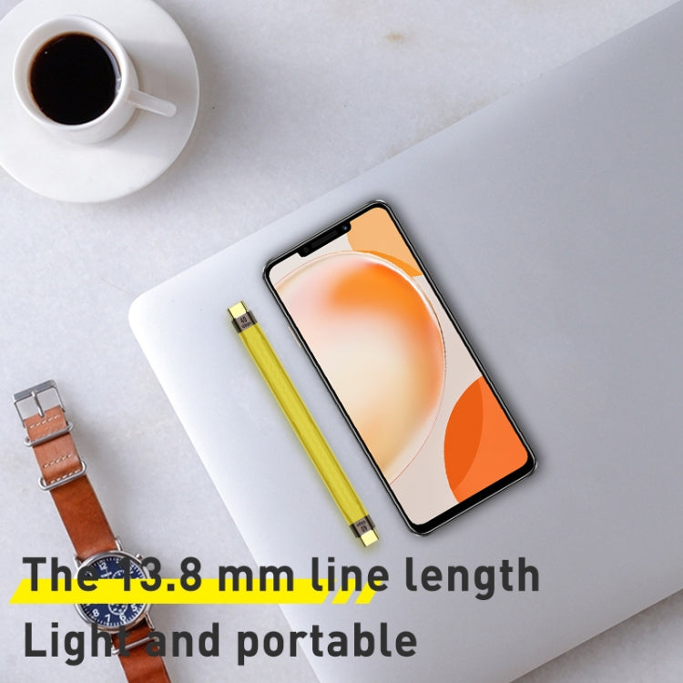 100W 10Gbps USB-C/Type-C-USB-C/Type-C FPCフレキシブルデータケーブル、長さ：13.8cm、10Gbps USB-C/Type-C-USB-C/Type-C