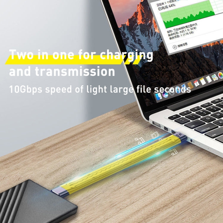 100W 40Gbps USB-C/Type-C-USB-C/Type-C FPCフレキシブルデータケーブル、長さ：13.8cm、40Gbps USB-C/Type-C-USB-C/Type-C