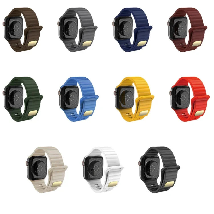 通気性のある肌に優しいシリコン、Apple Watch Ultra 49mm / シリーズ 8&7 45mm / SE 2&6&SE&5&4 44mm / 3&2&1 42mm、シリーズ 8&7 41mm / SE 2&6&SE&5&4 40mm / 3&2&1 38mm 用