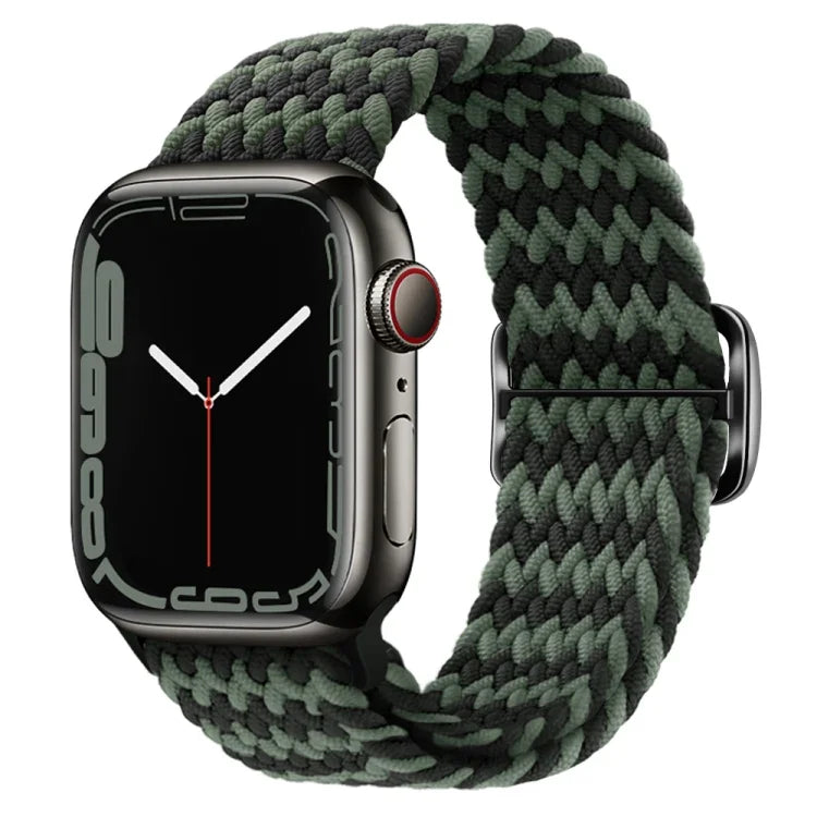バックル付きナイロン編み時計バンド、Apple Watch シリーズ 8&7 41mm / SE 2&6&SE&5&4 40mm / 3&2&1 38mm 用、Apple Watch シリーズ 8&7 41mm / SE 2 用