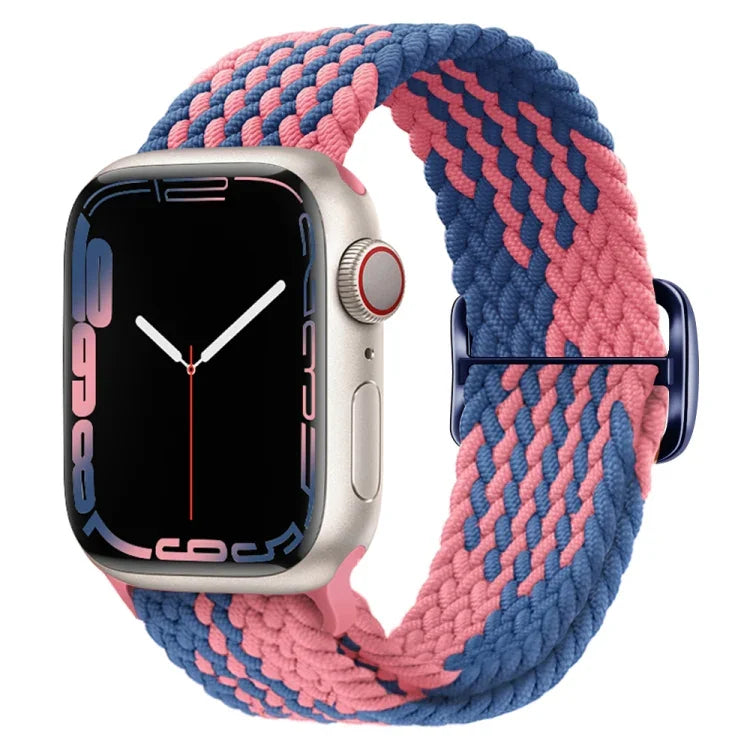 バックル付きナイロン編み時計バンド、Apple Watch シリーズ 8&7 41mm / SE 2&6&SE&5&4 40mm / 3&2&1 38mm 用、Apple Watch シリーズ 8&7 41mm / SE 2 用