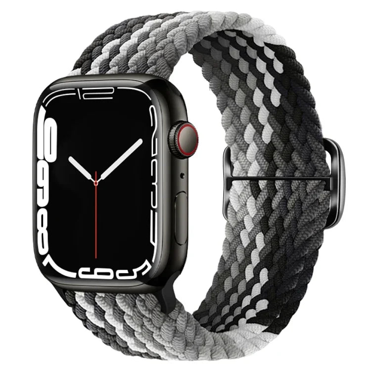バックル付きナイロン編み時計バンド、Apple Watch シリーズ 8&7 41mm / SE 2&6&SE&5&4 40mm / 3&2&1 38mm 用、Apple Watch シリーズ 8&7 41mm / SE 2 用