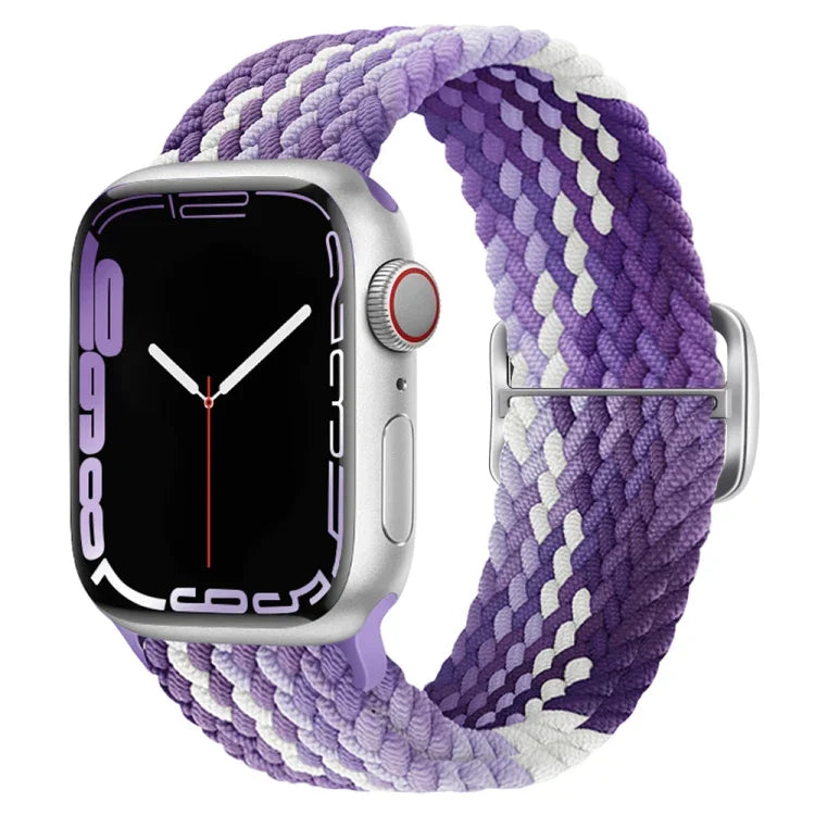 バックル付きナイロン編み時計バンド、Apple Watch シリーズ 8&7 41mm / SE 2&6&SE&5&4 40mm / 3&2&1 38mm 用、Apple Watch シリーズ 8&7 41mm / SE 2 用