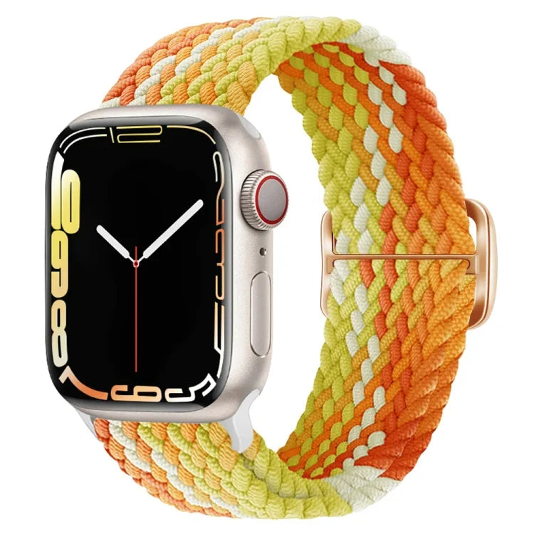 バックル付きナイロン編み時計バンド、Apple Watch シリーズ 8&7 41mm / SE 2&6&SE&5&4 40mm / 3&2&1 38mm 用、Apple Watch シリーズ 8&7 41mm / SE 2 用