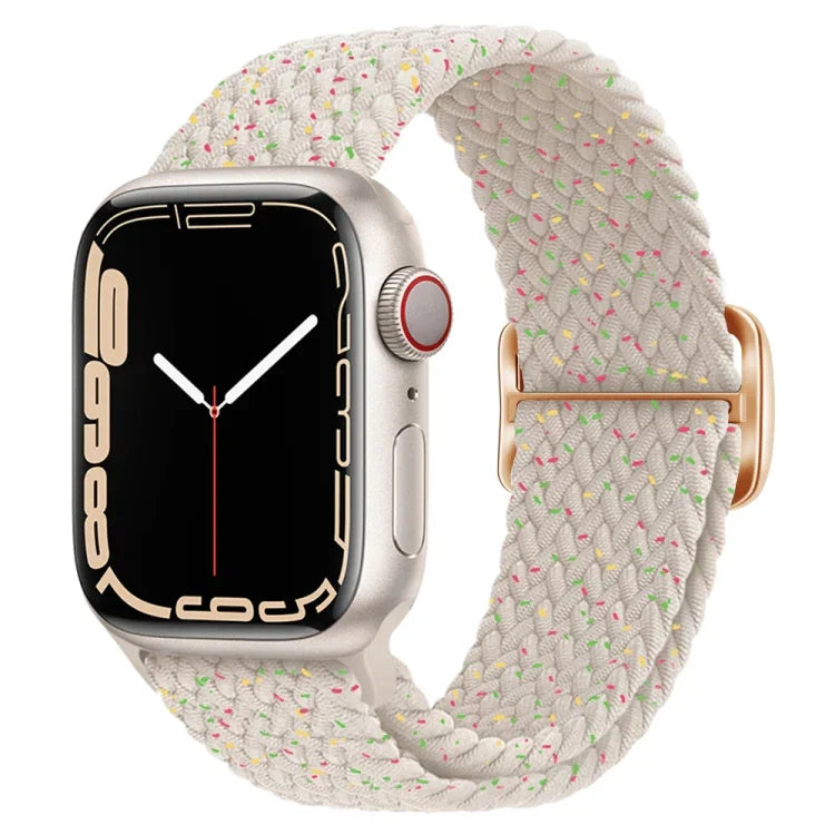 バックル付きナイロン編み時計バンド、Apple Watch シリーズ 8&7 41mm / SE 2&6&SE&5&4 40mm / 3&2&1 38mm 用、Apple Watch シリーズ 8&7 41mm / SE 2 用