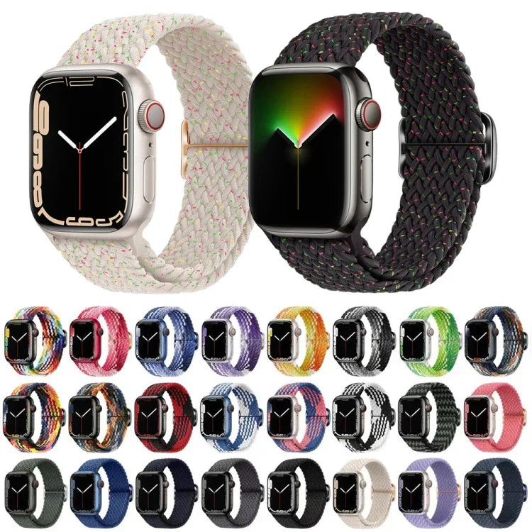 バックル付きナイロン編み時計バンド、Apple Watch シリーズ 8&7 41mm / SE 2&6&SE&5&4 40mm / 3&2&1 38mm 用、Apple Watch シリーズ 8&7 41mm / SE 2 用